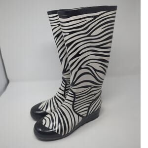 Michael Kors Zebra Rain Womens Wedges Boots Size 8